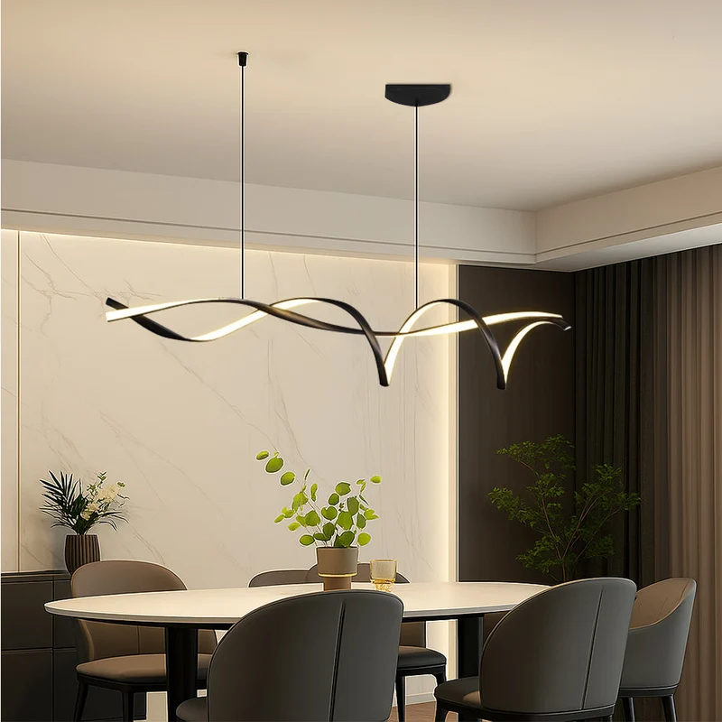 Scandinavische Hanglamp Keukentafel Lineair Design E27 Verstelbaar Eetkamer Keukeneiland Bar Minimalistisch | Sansoti