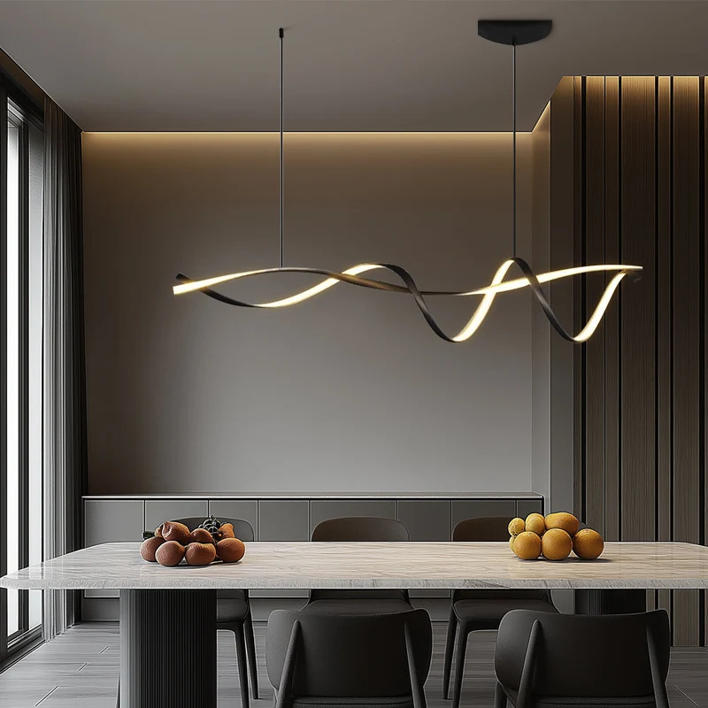 Scandinavische Hanglamp Keukentafel Lineair Design E27 Verstelbaar Eetkamer Keukeneiland Bar Minimalistisch | Sansoti