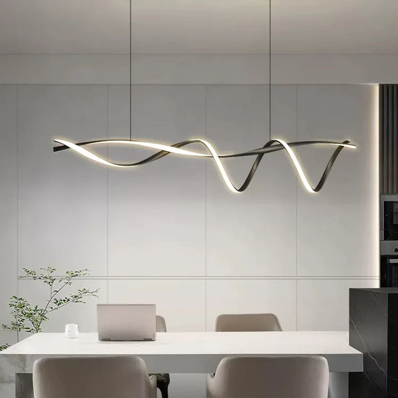 Scandinavische Hanglamp Keukentafel Lineair Design E27 Verstelbaar Eetkamer Keukeneiland Bar Minimalistisch | Sansoti