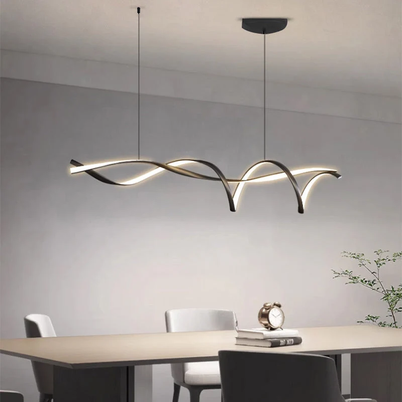 Scandinavische Hanglamp Keukentafel Lineair Design E27 Verstelbaar Eetkamer Keukeneiland Bar Minimalistisch | Sansoti