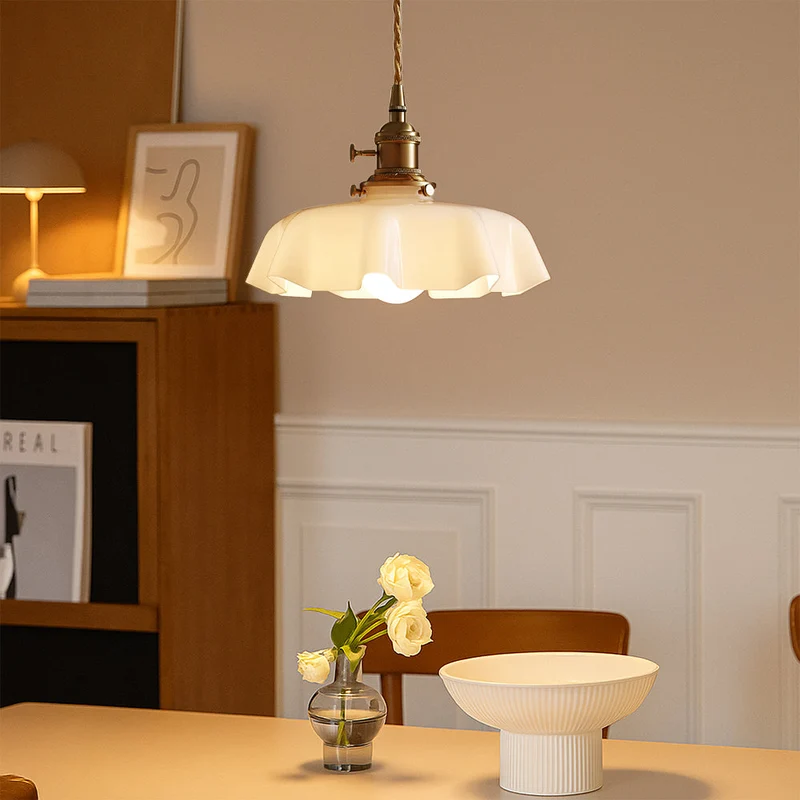 Hanglamp Messing Glas Verstelbaar Wit E26 E27 Scandinavisch Design Eetkamer Bar Woonruimte Landelijk | Sansoti