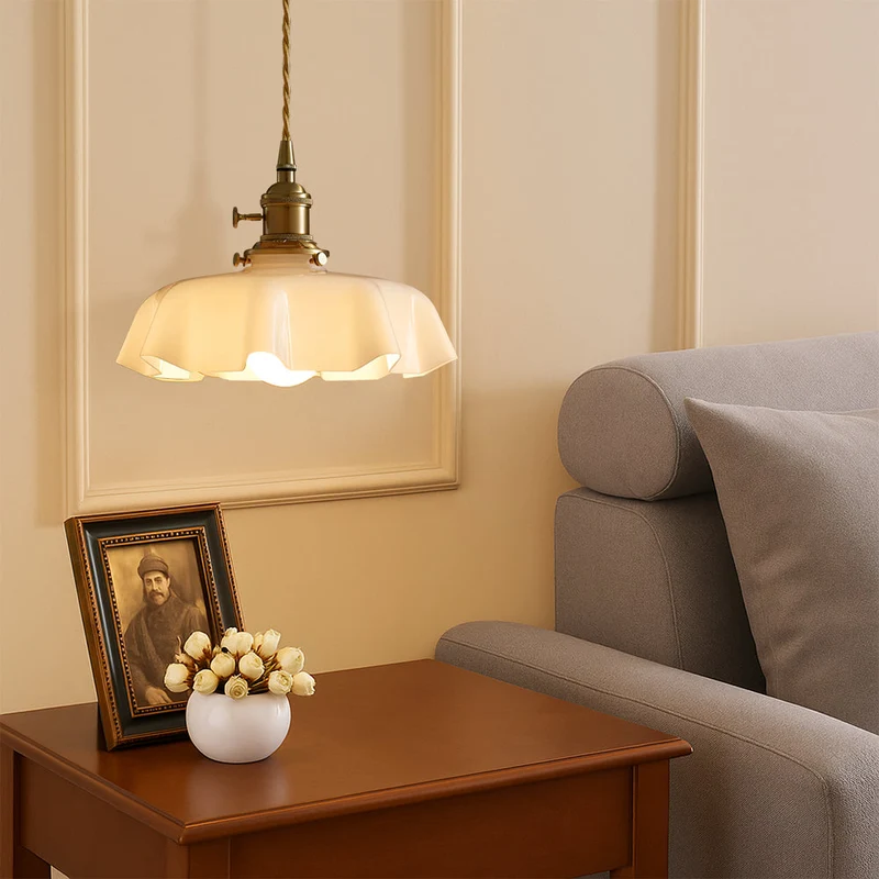 Hanglamp Messing Glas Verstelbaar Wit E26 E27 Scandinavisch Design Eetkamer Bar Woonruimte Landelijk | Sansoti