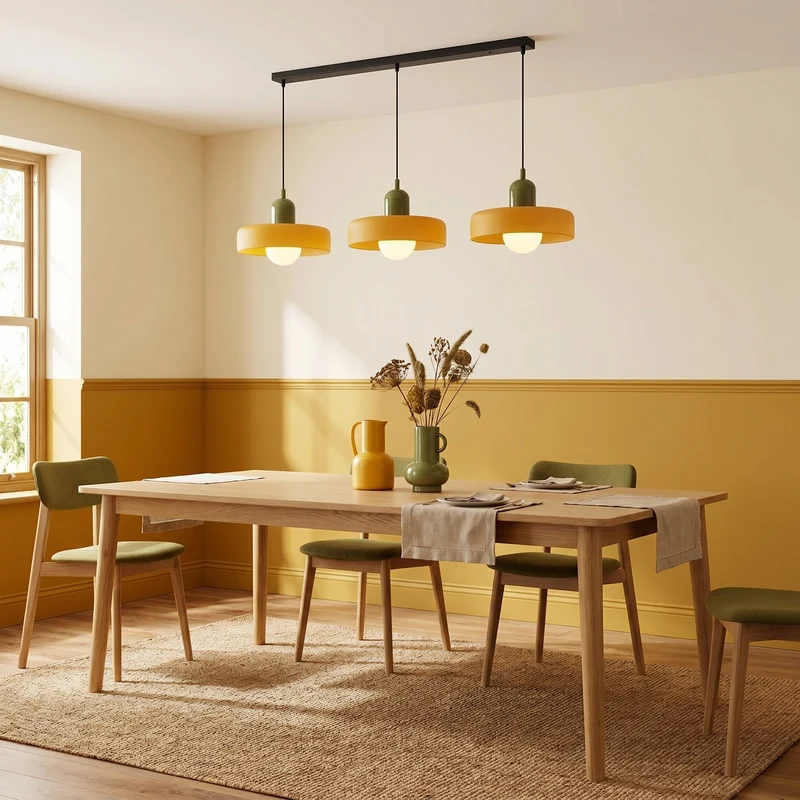 Hanglamp 3-Lichts Gekleurd Glas Bauhaus Design Eetkamer Verstelbaar Warm Wit Modern Kunstzinnig Interieur | Sansoti