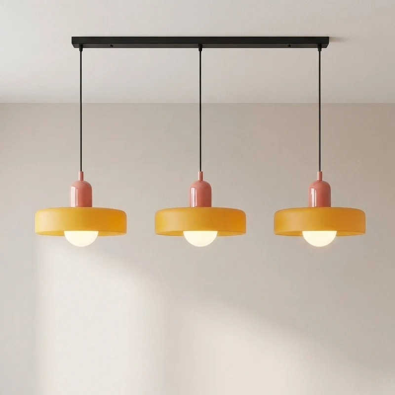 Hanglamp 3-Lichts Gekleurd Glas Bauhaus Design Eetkamer Verstelbaar Warm Wit Modern Kunstzinnig Interieur | Sansoti