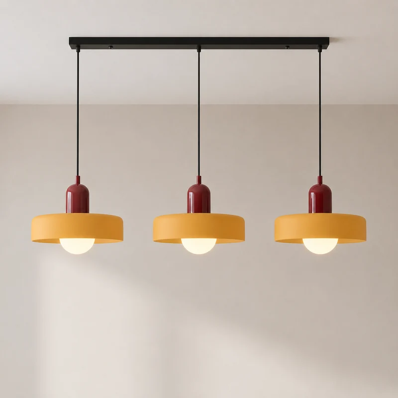 Hanglamp 3-Lichts Gekleurd Glas Bauhaus Design Eetkamer Verstelbaar Warm Wit Modern Kunstzinnig Interieur | Sansoti