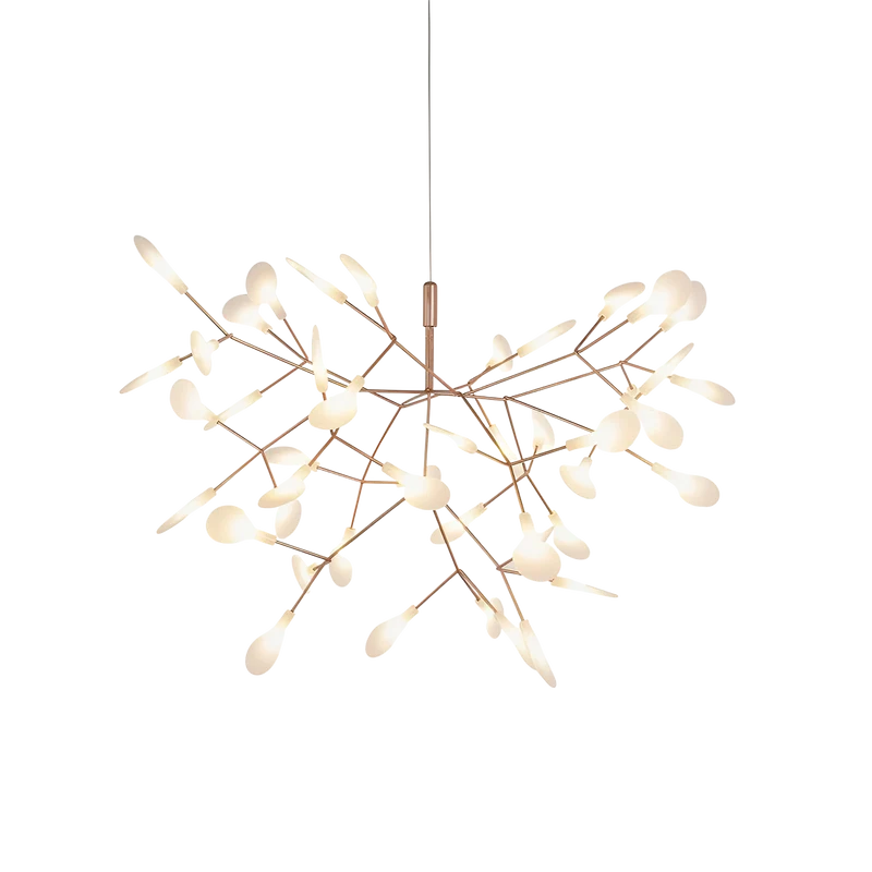 Hanglamp Roségoud Metaal 45 Lichtpunten Modern Sculptuur Design voor Hoge Ruimtes Eetkamer Woonkamer | Sansoti