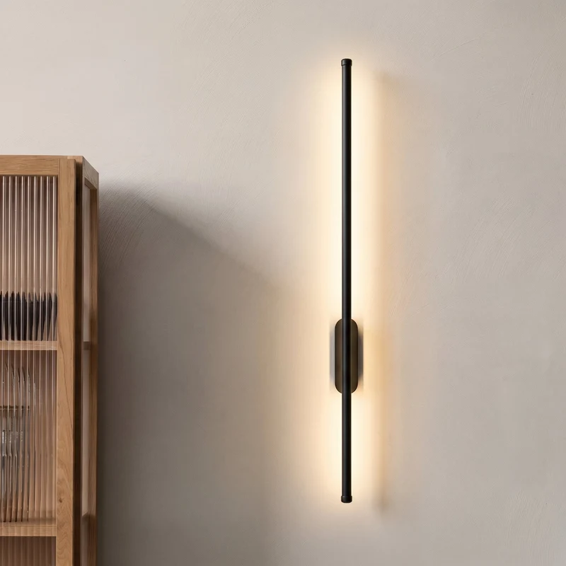 LED-wandlamp Lineair Design 60cm 100cm Warm Wit 3000K Zwart Goud Aluminium Moderne Wandverlichting Woonkamer | Sansoti
