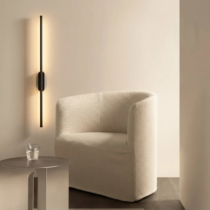 LED-wandlamp Lineair Design 60cm 100cm Warm Wit 3000K Zwart Goud Aluminium Moderne Wandverlichting Woonkamer | Sansoti