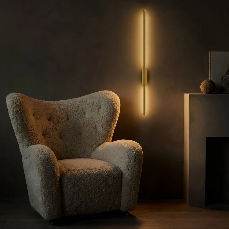 LED-wandlamp Lineair Design 60cm 100cm Warm Wit 3000K Zwart Goud Aluminium Moderne Wandverlichting Woonkamer | Sansoti