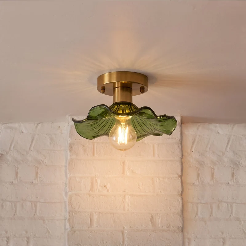 Glazen Plafondlamp Bloesemvorm Ø58cm Warm Wit LED 3000K Aluminium Armatuur Woonkamer Slaapkamer Verlichting | Sansoti