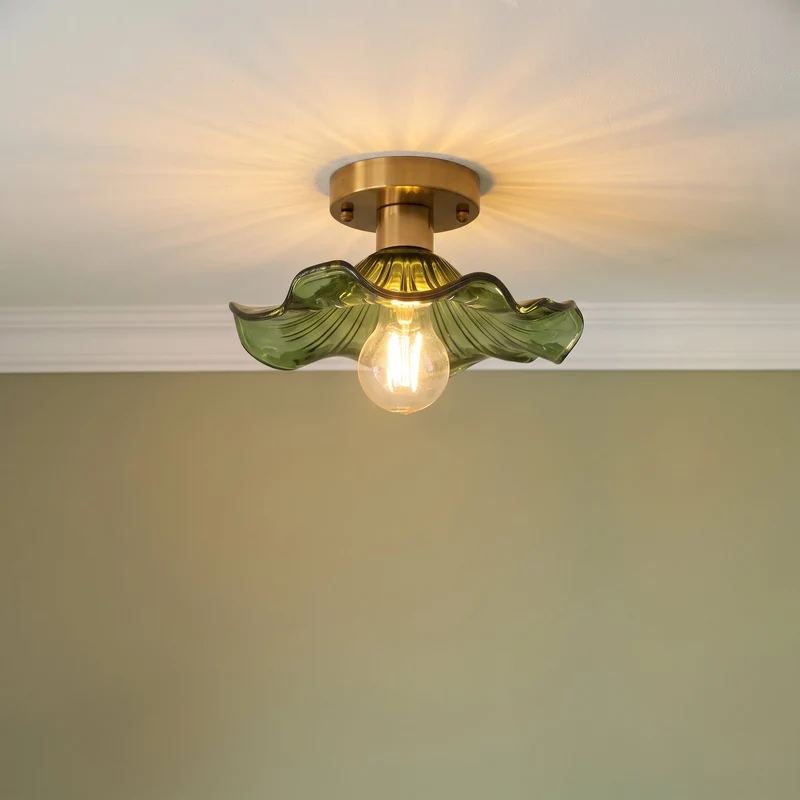 Glazen Plafondlamp Bloesemvorm Ø58cm Warm Wit LED 3000K Aluminium Armatuur Woonkamer Slaapkamer Verlichting | Sansoti