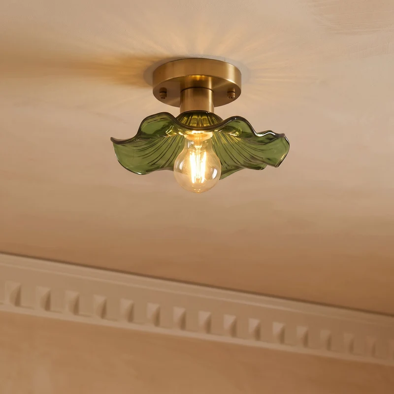 Glazen Plafondlamp Bloesemvorm Ø58cm Warm Wit LED 3000K Aluminium Armatuur Woonkamer Slaapkamer Verlichting | Sansoti