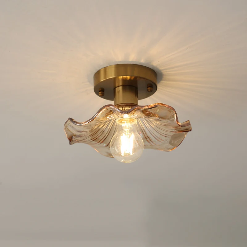Glazen Plafondlamp Bloesemvorm Ø58cm Warm Wit LED 3000K Aluminium Armatuur Woonkamer Slaapkamer Verlichting | Sansoti