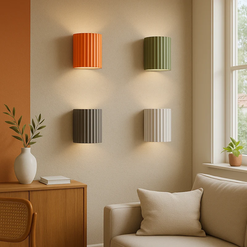 Wandlamp Rond LED Dimbaar Hars Muurdecoratie Kleuraccent Sfeerlicht Leeshoek Gang Slaapkamer Woonkamer | Sansoti