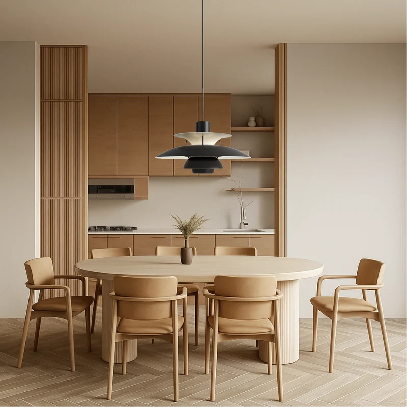Gelaagde Aluminium Hanglamp E27 Scandinavisch Design Zwart Wit Eetkamer Keukeneiland Plafondverlichting | Sansoti