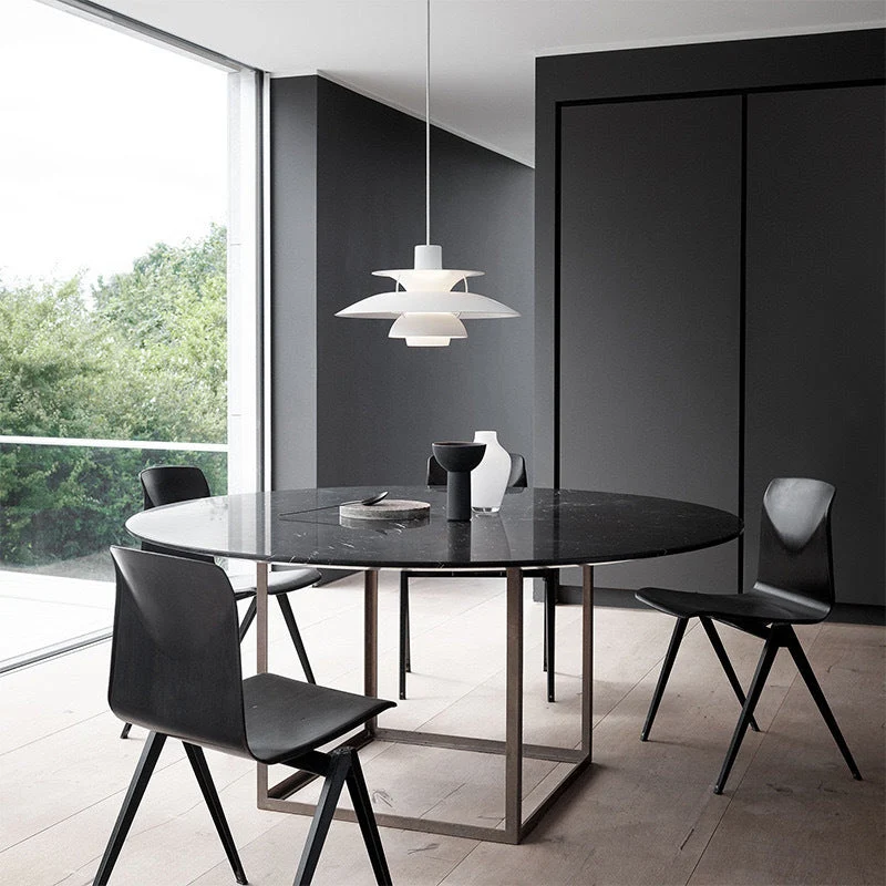 Gelaagde Aluminium Hanglamp E27 Scandinavisch Design Zwart Wit Eetkamer Keukeneiland Plafondverlichting | Sansoti
