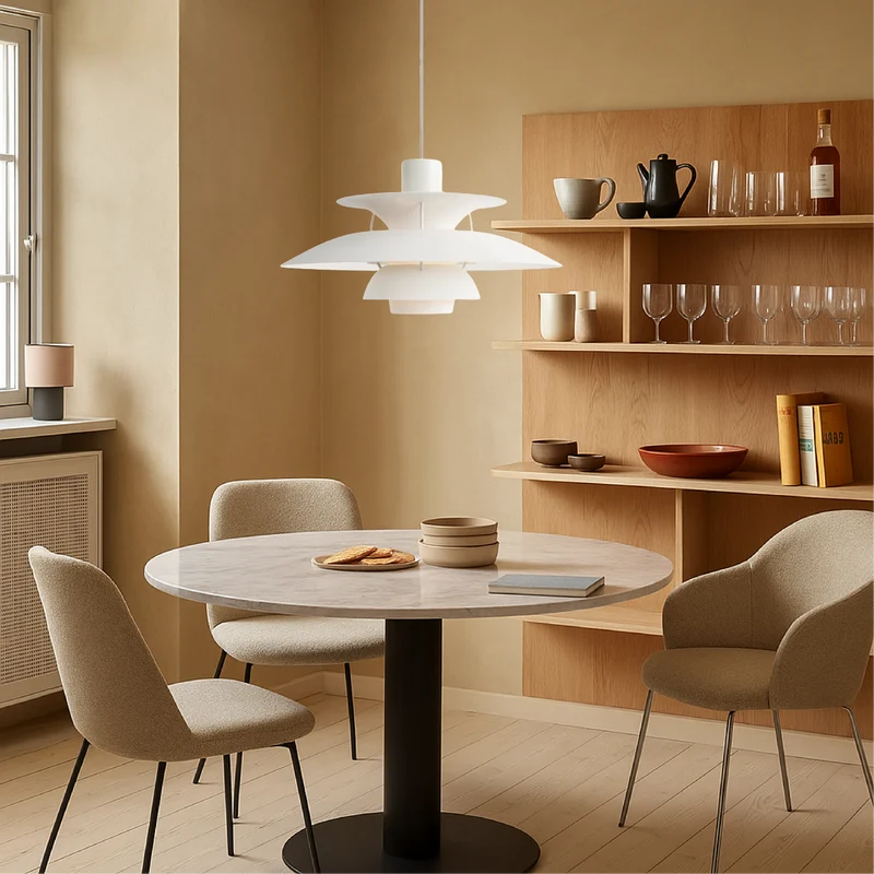 Gelaagde Aluminium Hanglamp E27 Scandinavisch Design Zwart Wit Eetkamer Keukeneiland Plafondverlichting | Sansoti