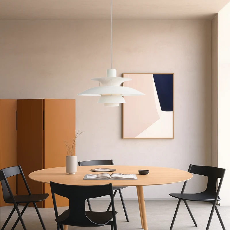 Gelaagde Aluminium Hanglamp E27 Scandinavisch Design Zwart Wit Eetkamer Keukeneiland Plafondverlichting | Sansoti