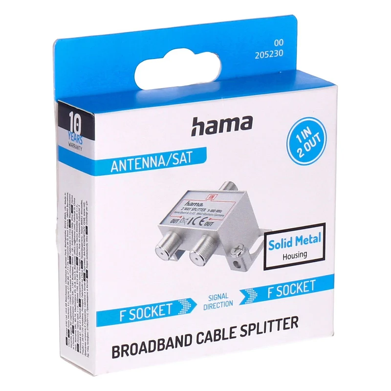 Hama 00205230 Kabelspalter oder -kombinator Kabelsplitter Silber