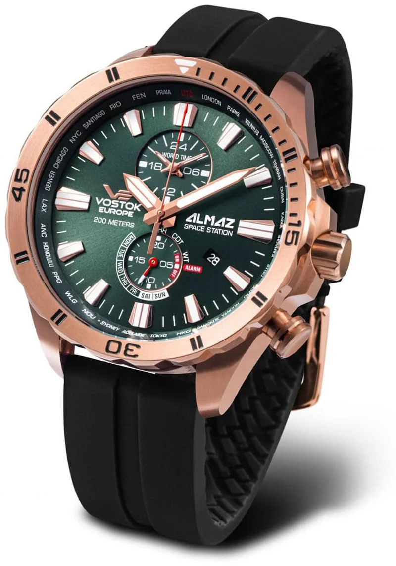 Vostok Europe Almaz YM8J-320B656S-S Herrenuhr • 200m Wasserdicht • Rose Gold Design
