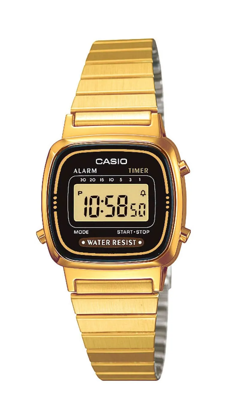 Casio Vintage LA670WEGA-1EF Damenuhr • Kultiges Retro-Design • Nützliche Stoppfunktion
