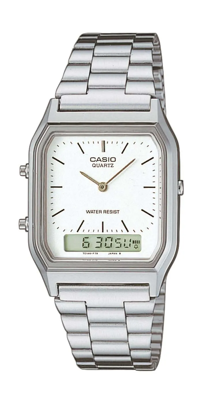 Casio Vintage AQ-230A-1DMQYES Uhr • Kultiges Retro-Design • Dual Time