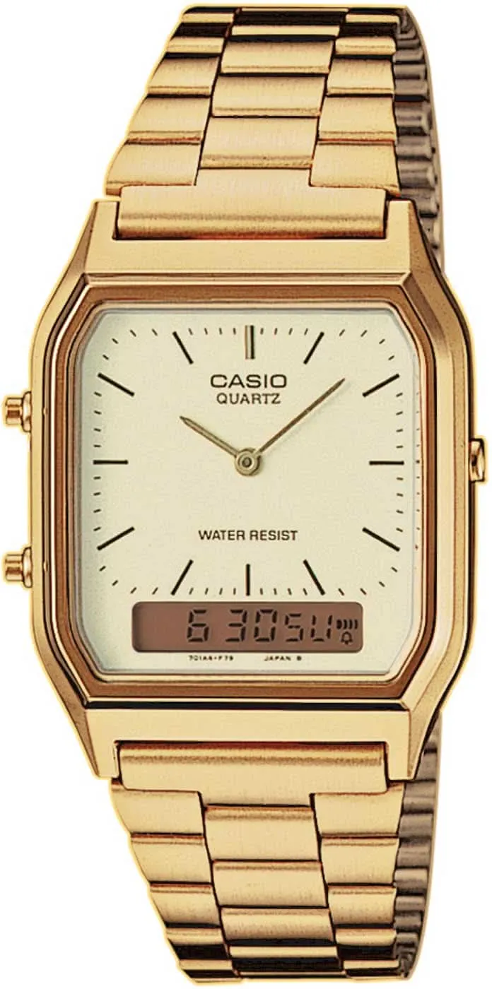 Casio Vintage AQ-230GA-9DMQYES Uhr • Kultiges Retro-Design • Duale Zeitanzeige