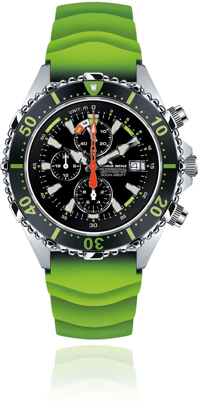 Chris Benz Depthmeter CB-C300X-G-KBG Herrenuhr • 300m wasserdicht • Saphirglas