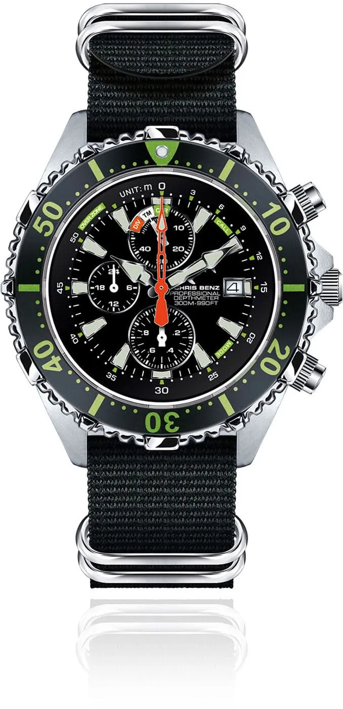 Chris Benz CB-C300X-G-NBS Herrenuhr • 300m • Tiefenmesser