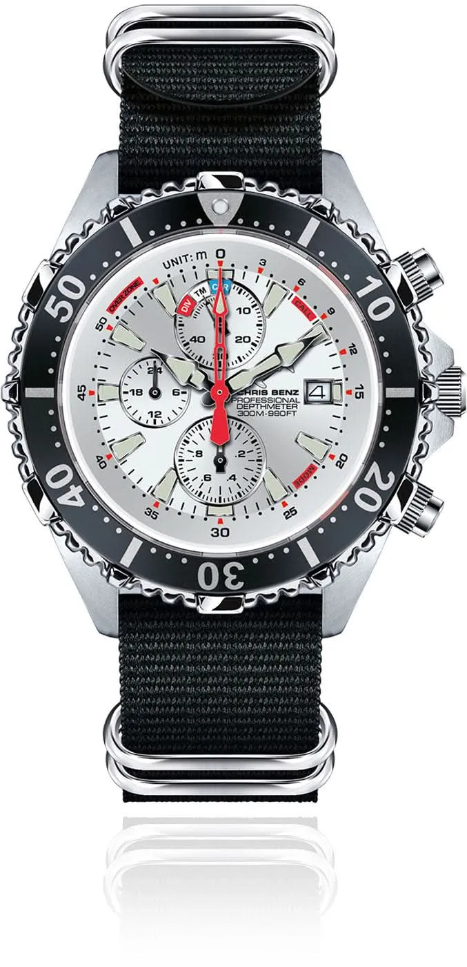 Chris Benz Depthmeter Chronograph 300M CB-C300X-SI-NBS Herrenuhr • Saphirglas • 300m Wasserdicht