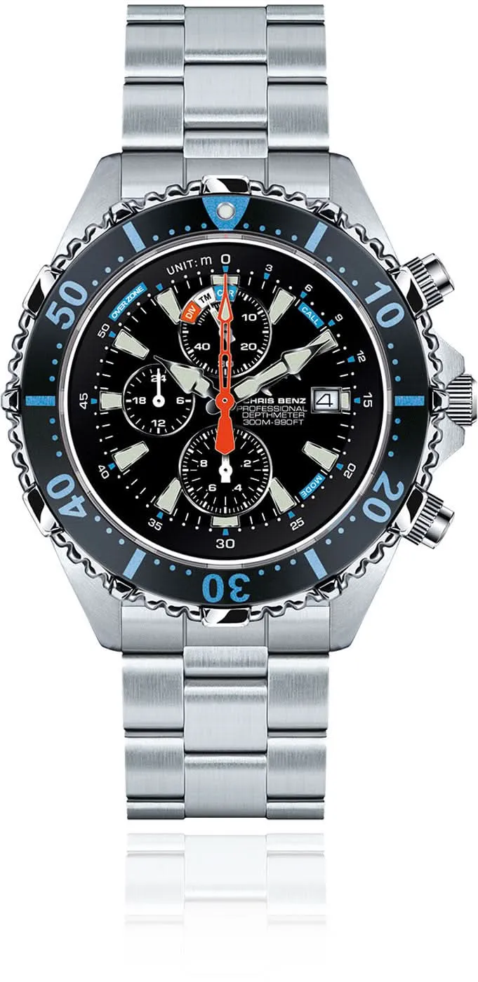 Chris Benz Depthmeter Chronograph 300M CB-C300X-LB-MB Herrenuhr • 300m Wasserdicht • Saphirglas