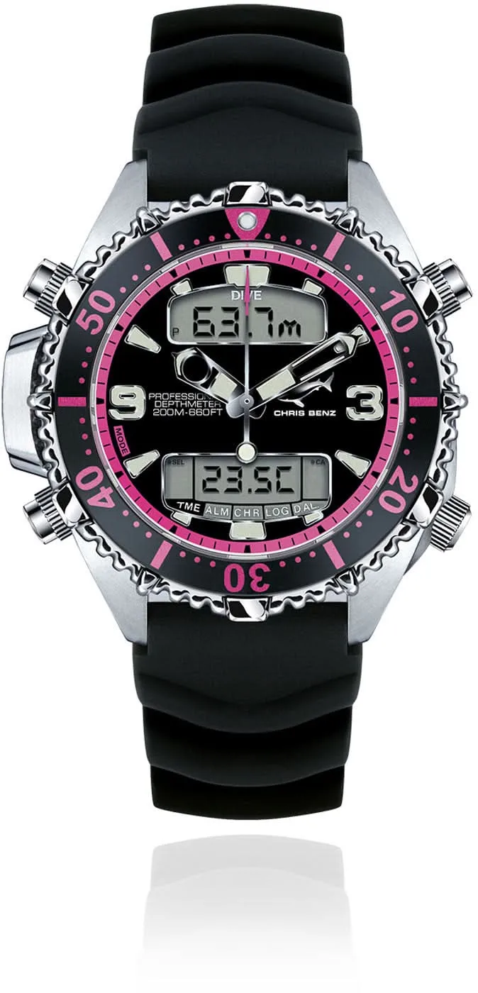 Chris Benz Depthmeter Digital 200M CB-D200X-P-KBS Uhr • Digitaler Tiefenmesser • Saphirglas
