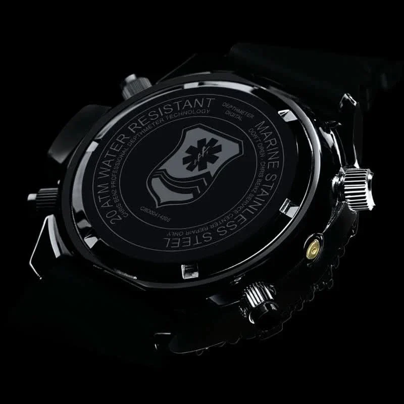 Chris Benz Depthmeter Digital 200M CB-D200X-RS-MB Herrenuhr • Tiefenmesser • 200m Wasserdicht