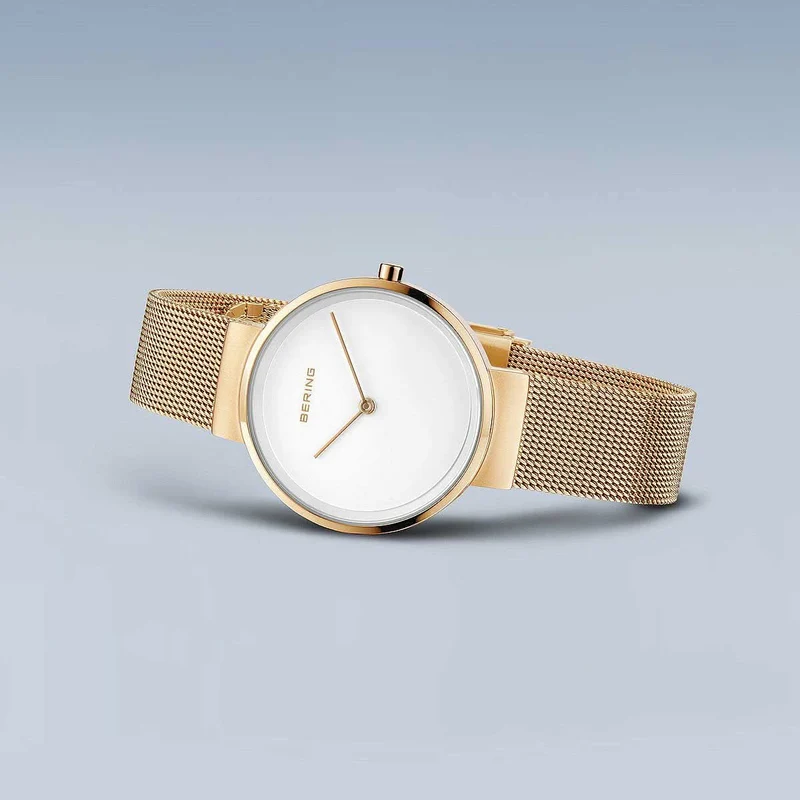 Bering Classic 14531-334 Damenuhr • Kratzfestes Saphirglas • Feines Milanaise-Armband