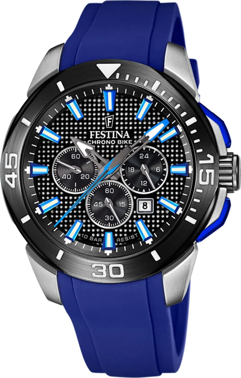 Festina Chrono Bike F20642/1 Herrenuhr • Sport-Chronograph • Blaues Armband