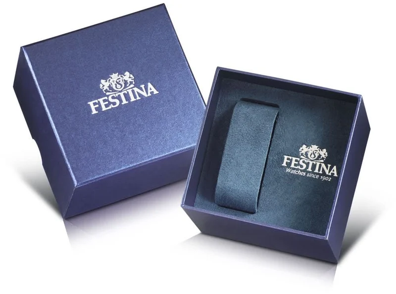 Festina On the Square F20636/3 Herrenuhr • Edelstahl • Lederarmband