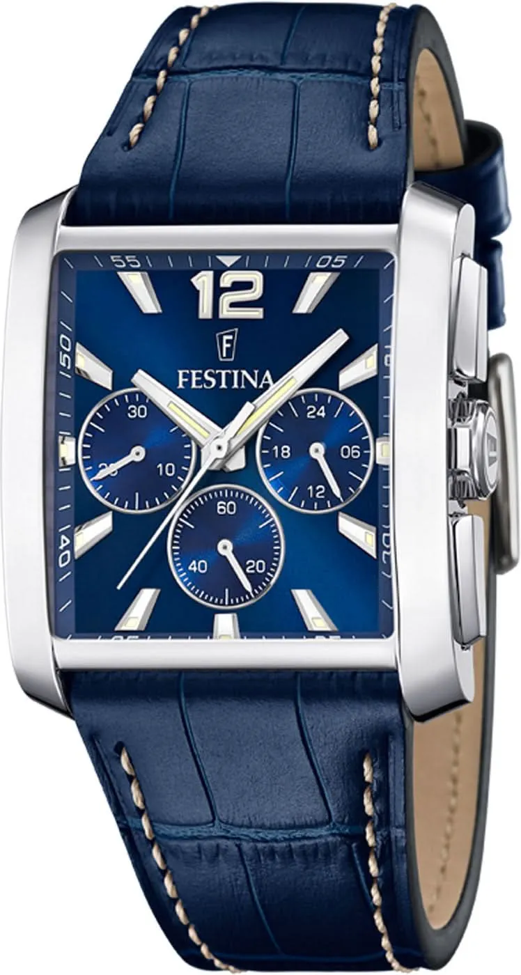 Festina On the Square F20636/2 Herrenuhr • Markantes quadratisches Design • Präziser Chronograph