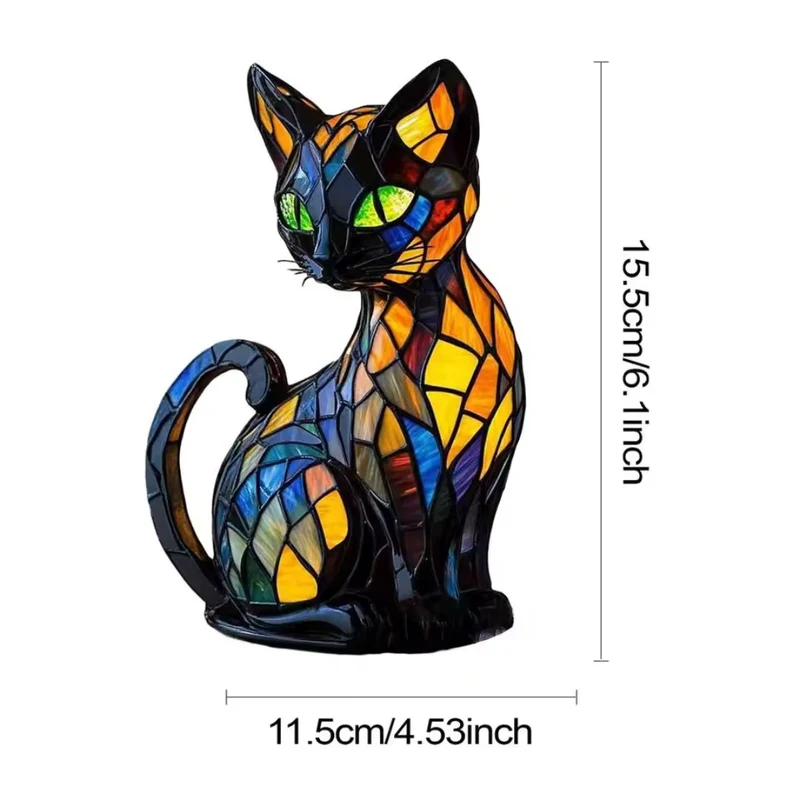 Handgemaakte Kattenlampe - Decoratieve Tafellamp met Warm Licht - Nachtlampje voor Dierenliefhebbers - Origineel Kado voor Verjaardagen en Feestdagen | Sansoti