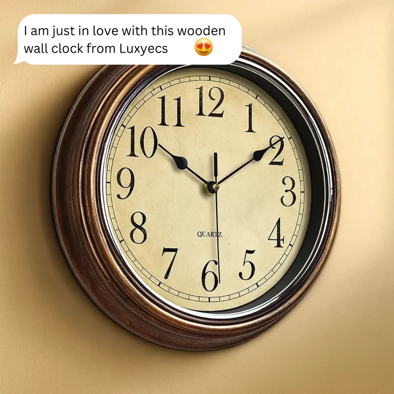 Stille Wandklok Hout 30 cm Uurwerk Zonder Tikgeluid Scandinavisch Design Woonkamer Keuken Kantoor Decoratie | Sansoti