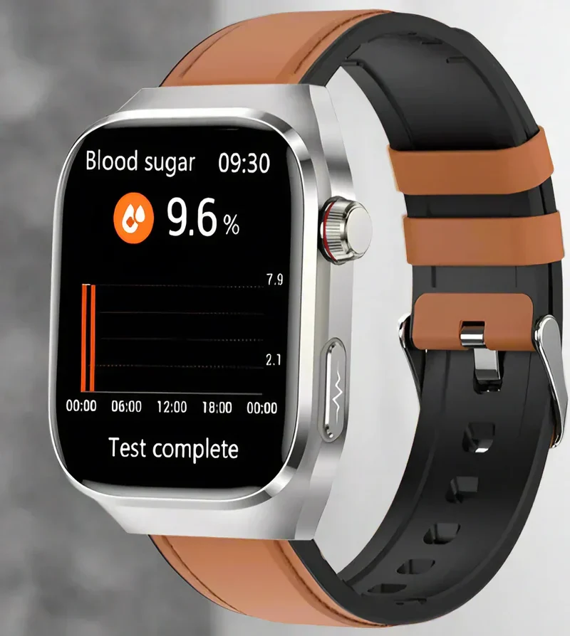 Multifunctioneel Smarthorloge met Hartslagmeter ECG Bloedglucose Tracker Bluetooth Bellen Gezondheidsmonitor AMOLED Display Draadloos Opladen | Sansoti