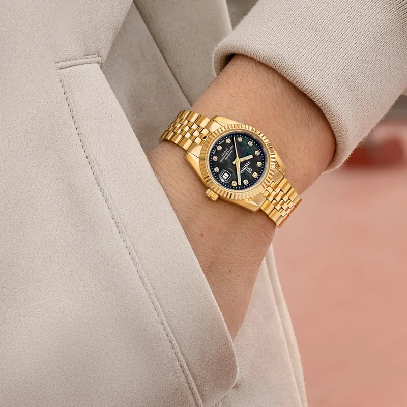 Festina Swiss Made Classic Steel F20089/3 Damenuhr Goldfarben • Saphirglas • Edelstahlgehäuse