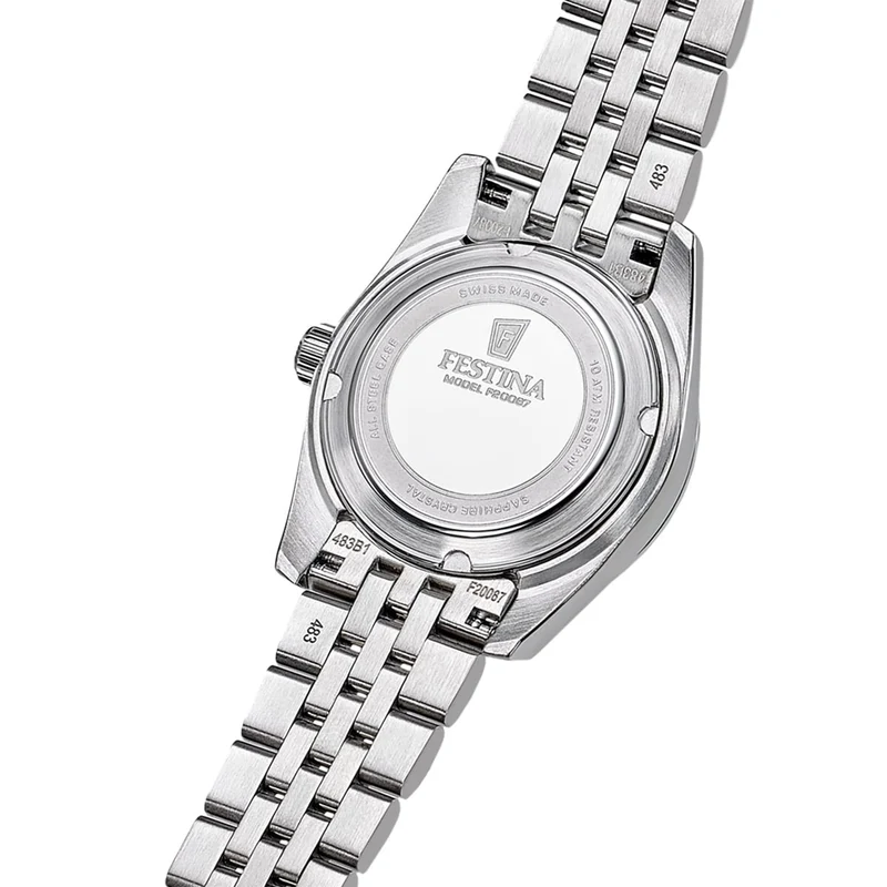 Festina Swiss Made Classic F20087/3 Damen Armbanduhr Hellblau • Saphirglas • Edelstahlarmband