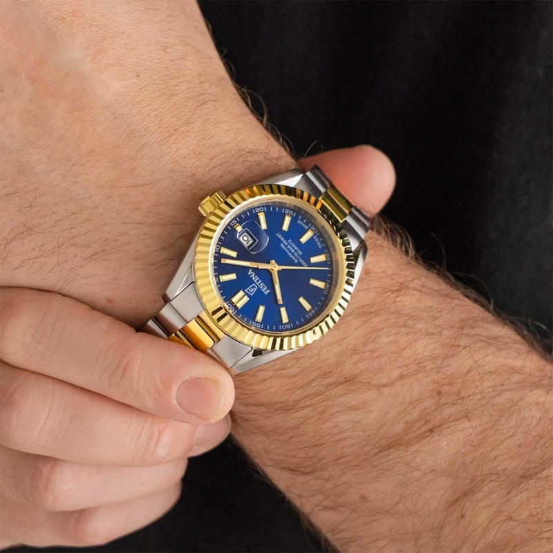 Festina F20085/B Herrenuhr Bicolor/Blau • Saphirglas • Schweizer Quarzwerk