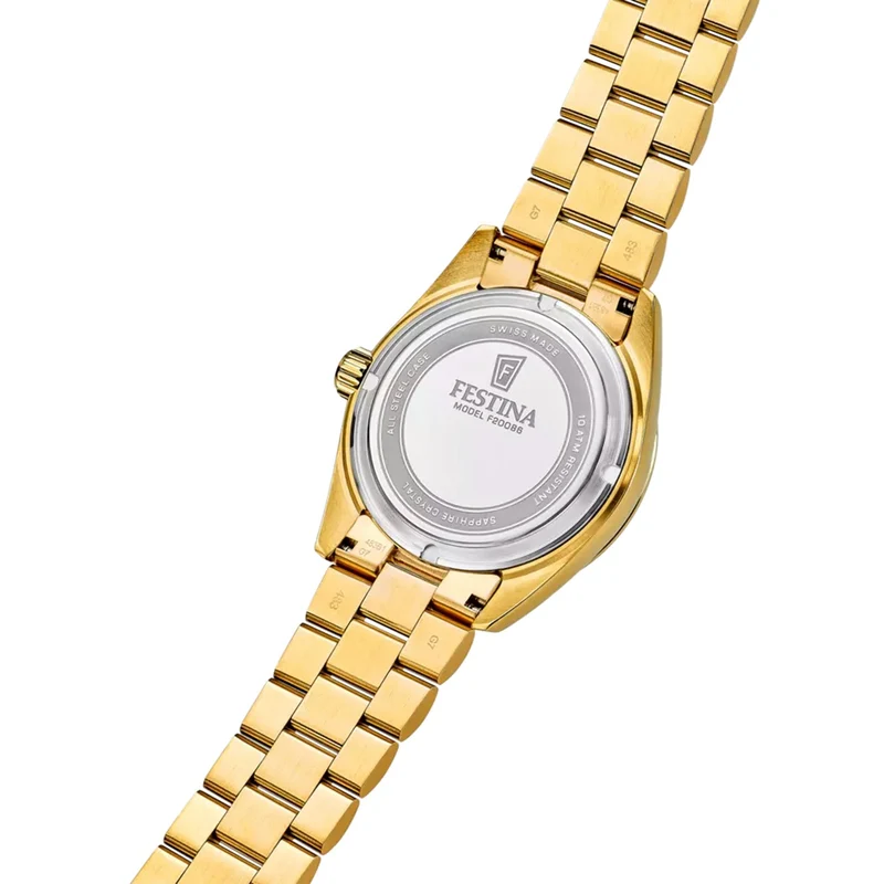 Festina F20086/B Herrenuhr Goldfarben/Schwarz • Saphirglas • Schweizer Quarzwerk