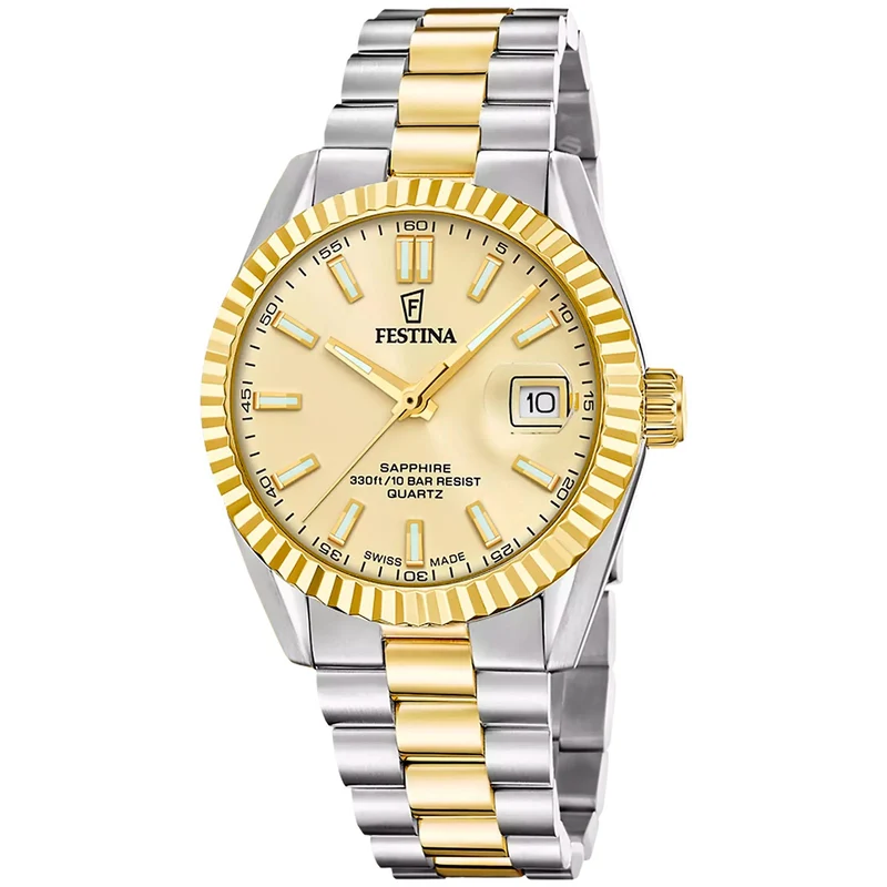 Festina F20085/A Herrenuhr Zweifarbig • Saphirglas • Schweizer Quarzwerk