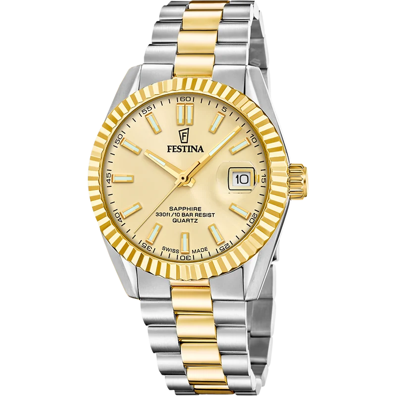 Festina F20085/A Herrenuhr Zweifarbig • Saphirglas • Schweizer Quarzwerk