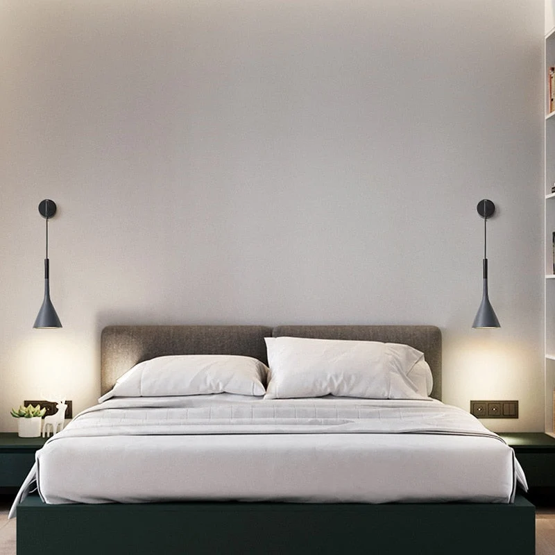 Wandlamp met Verstelbaar Snoer Metaal Scandinavisch Design Slaapkamer Woonkamer Leesverlichting Bedlamp | Sansoti