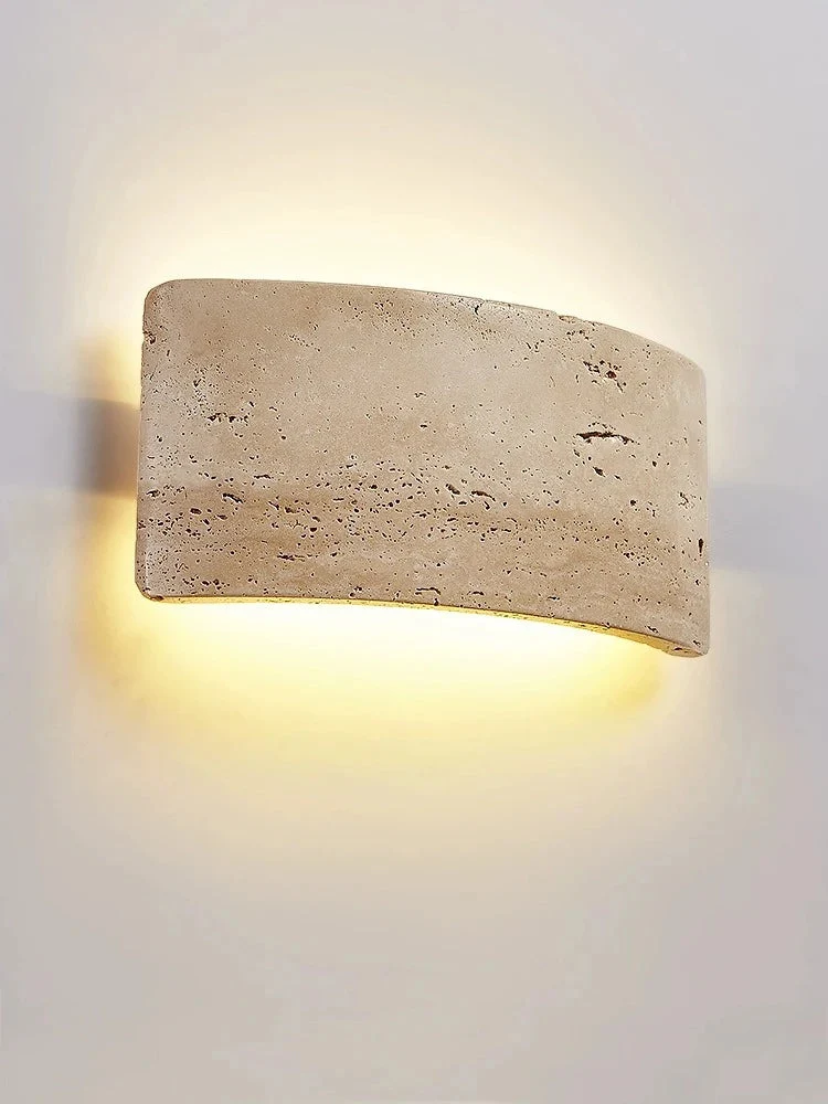 Travertin Wandlamp Dimbaar met Bidirectioneel Licht voor Gang Badkamer Terras Moderne Sfeerlamp Wandverlichting | Sansoti