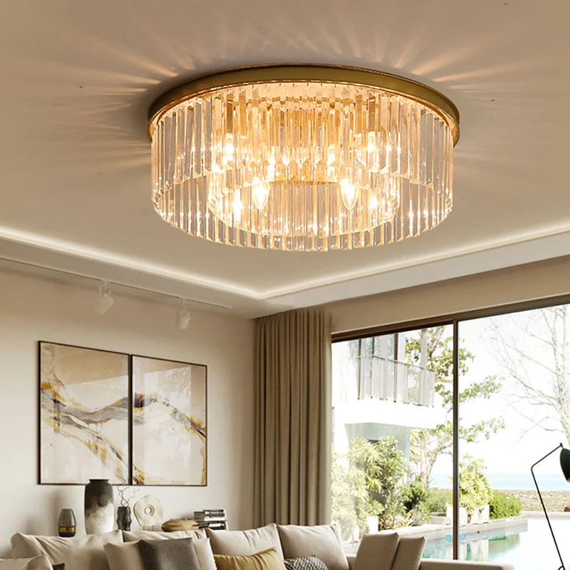 Kristal Plafondlamp met IJzeren Frame E14 Fitting voor Woonkamer Eetkamer Slaapkamer Decoratieve Verlichting | Sansoti
