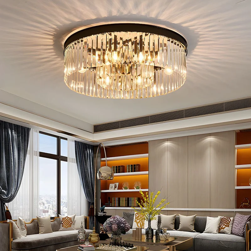 Kristal Plafondlamp met IJzeren Frame E14 Fitting voor Woonkamer Eetkamer Slaapkamer Decoratieve Verlichting | Sansoti